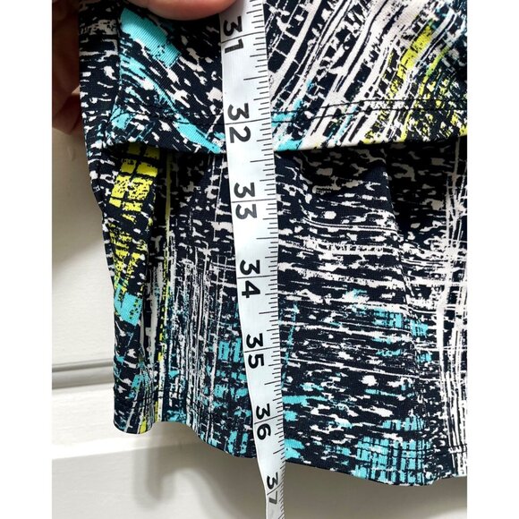 BCBGMAXAZRIA Women's Astair Sleeveless V-Neck Faux Wrap Dress In Black Multi M - Picture 7 of 10